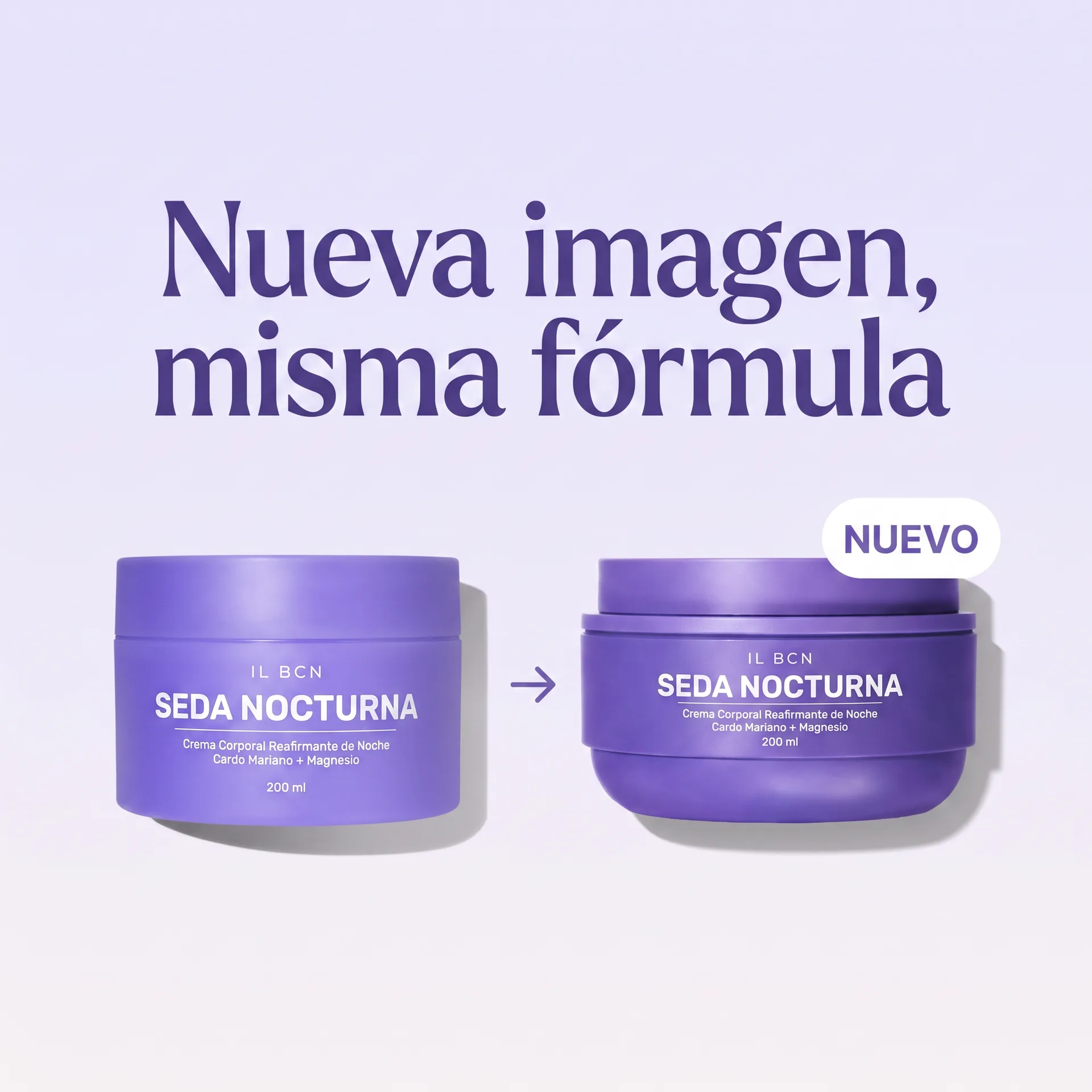 Evolución del envase Seda Nocturna con la misma fórmula