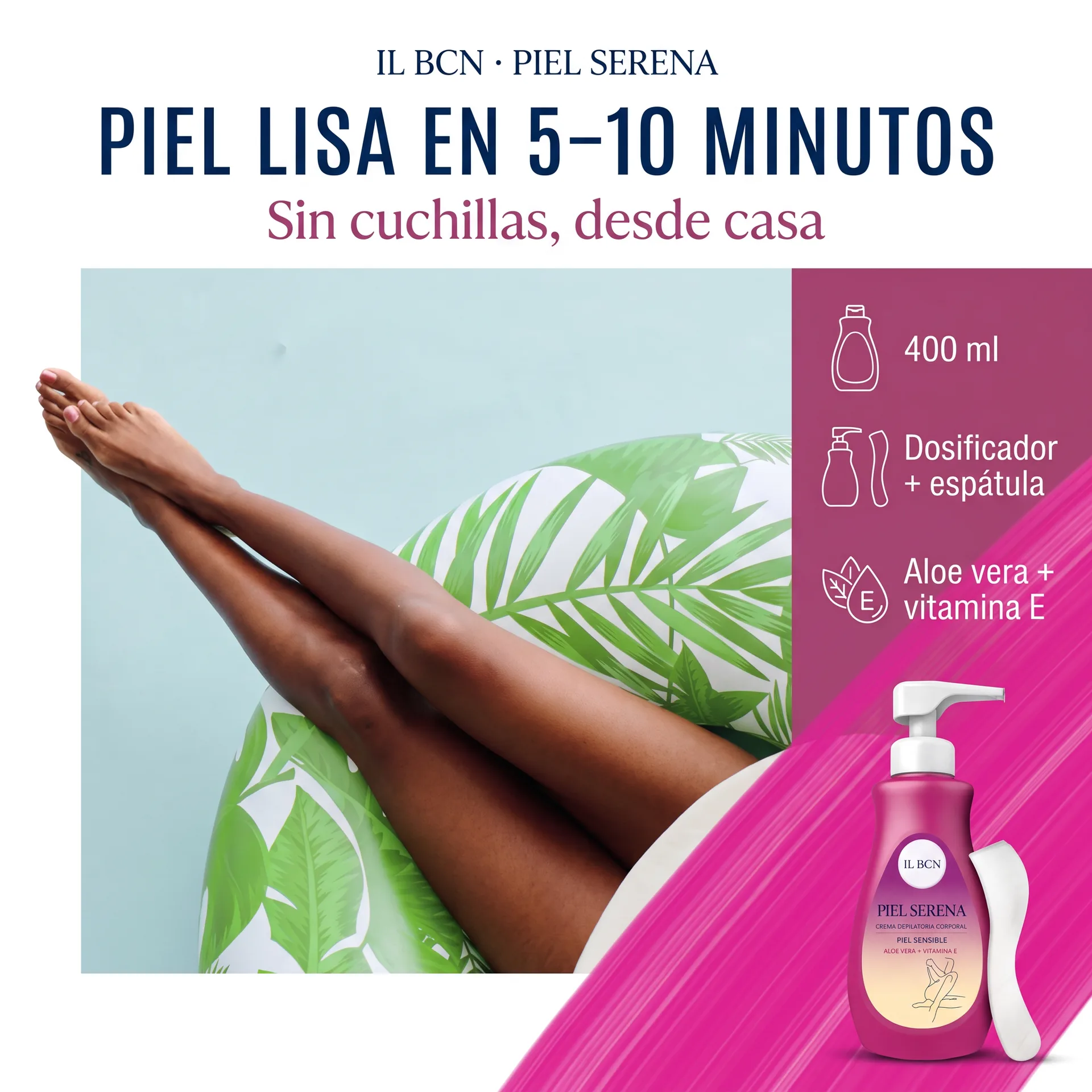 Piel Serena ayuda a retirar el vello visible en 5 a 10 minutos