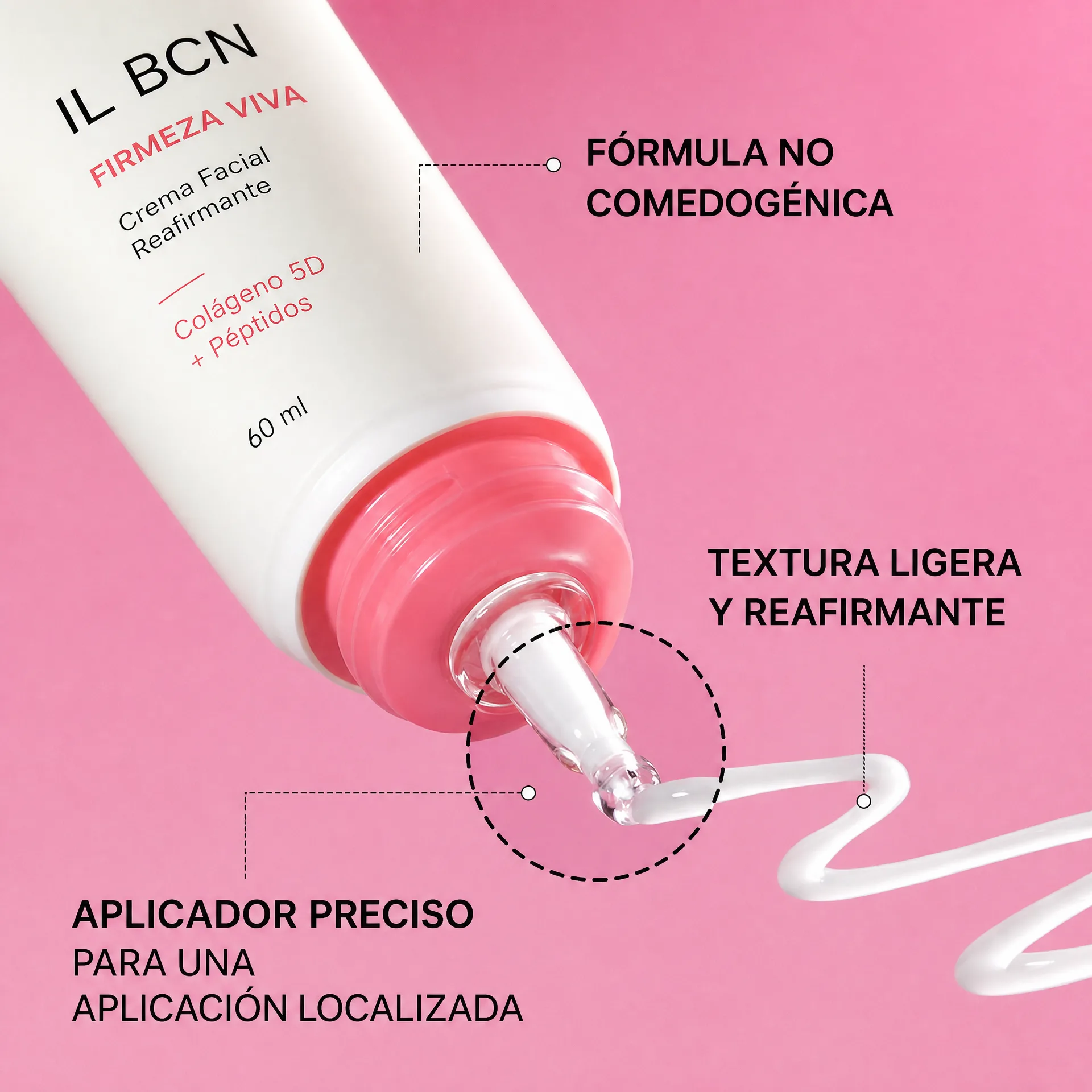 Textura ligera y aplicador preciso de Firmeza Viva
