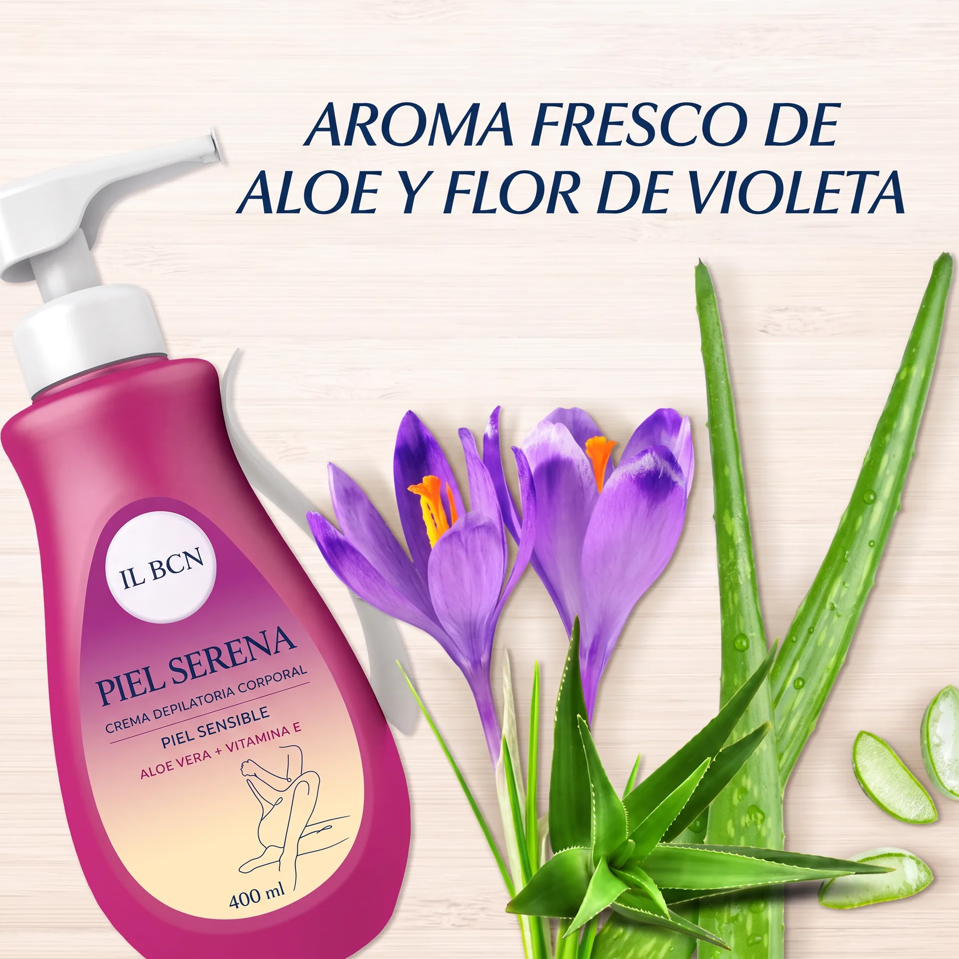 Piel Serena con aloe y flor de violeta
