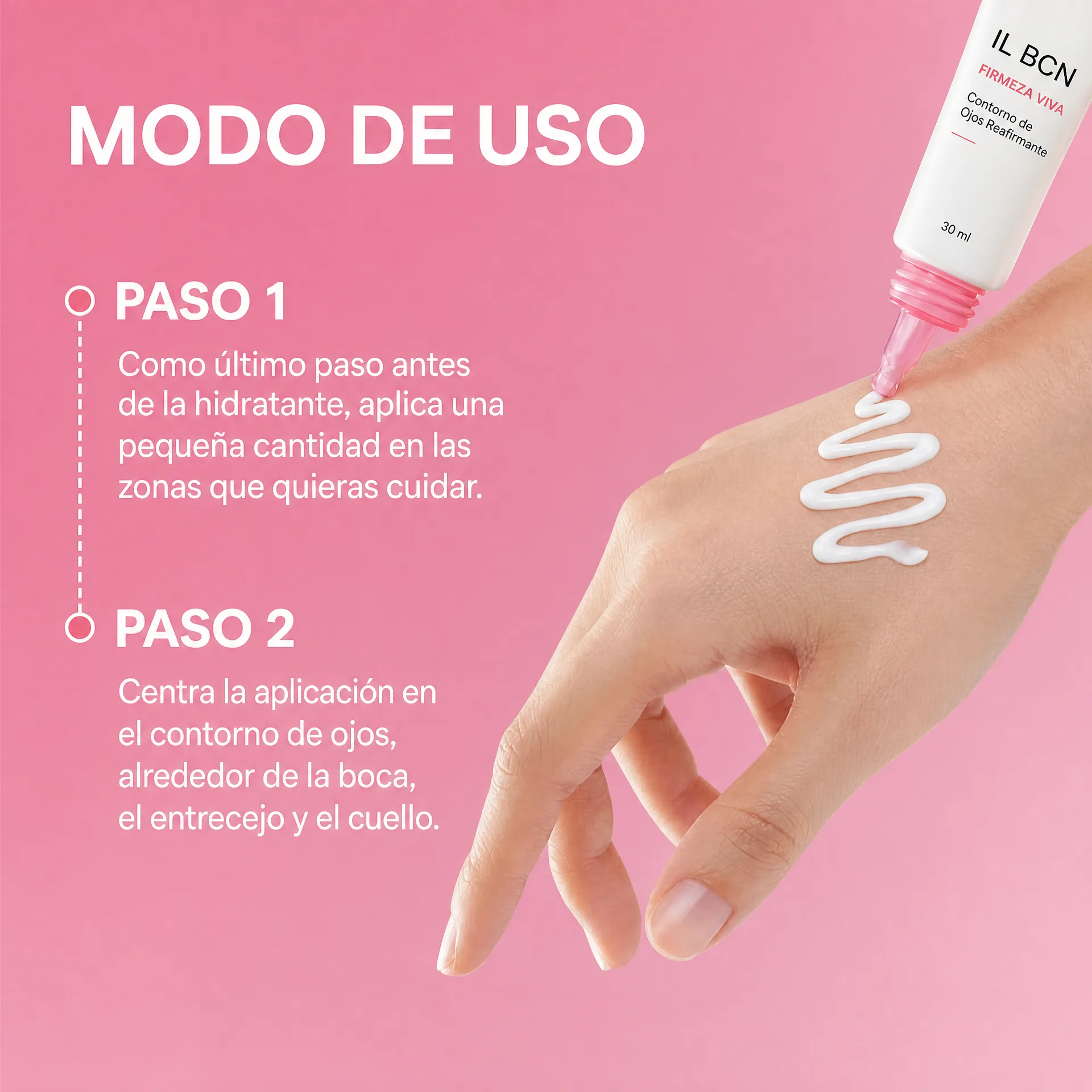 Modo de uso del contorno de ojos Firmeza Viva