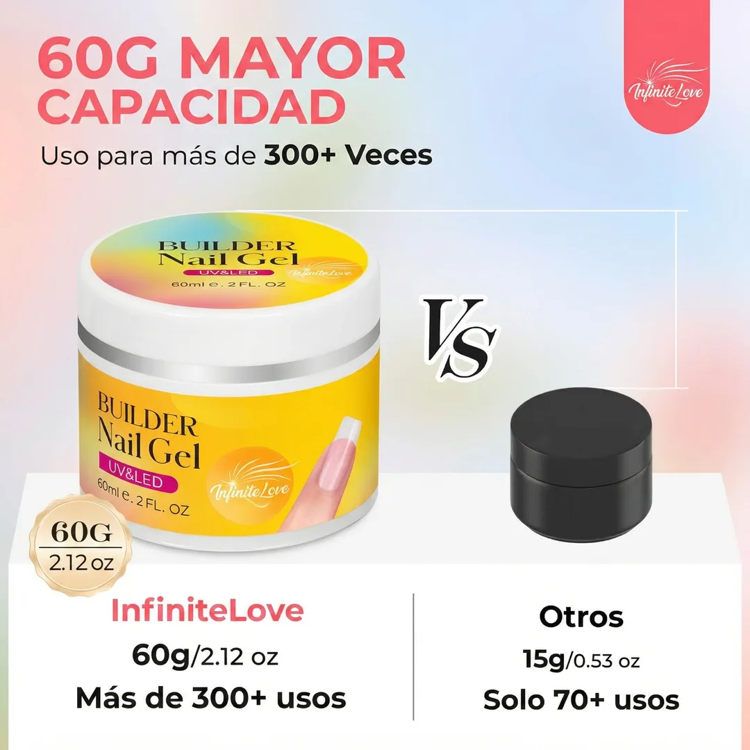 Gel Constructor de Uñas Rosa – Efecto Salón Profesional en Casa