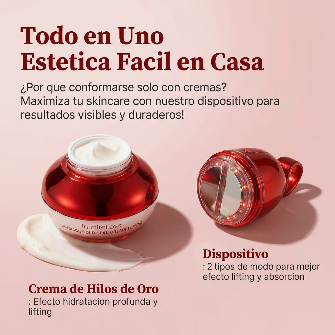 Crema Lifting con Dispositivo EMS y Luz LED – Efecto Reafirmante y Glow Profesional en Casa