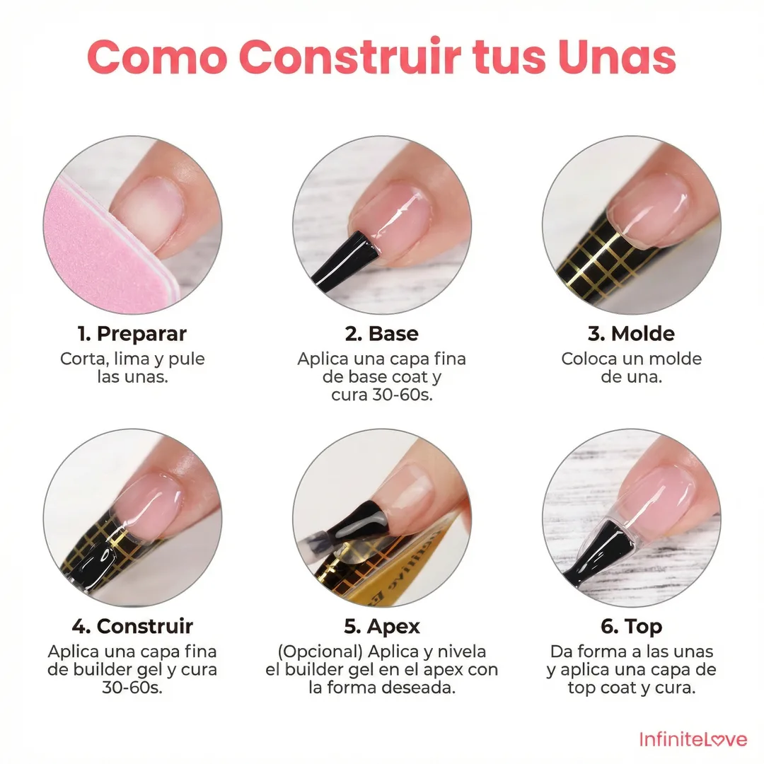 Gel Constructor de Uñas Rosa – Efecto Salón Profesional en Casa