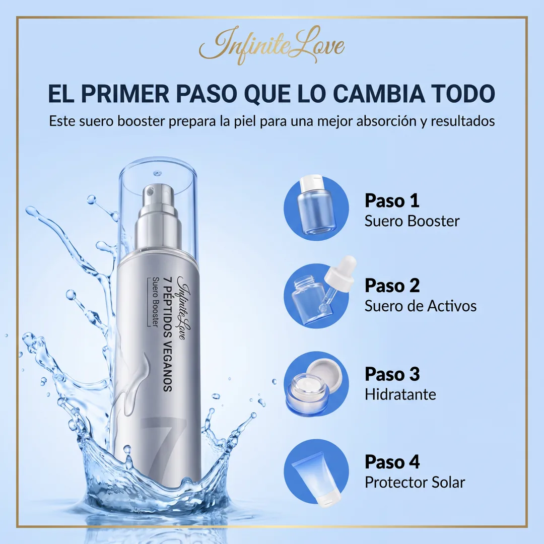 Sérum Booster 7 Péptidos – Hidratación, Luminosidad y Piel Más Lisa