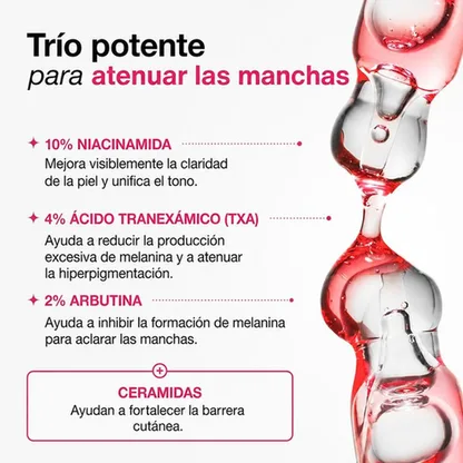 Sérum Niacinamida 10% + Ácido Tranexámico 4% Antimanchas Luminosidad K-Beauty 30ml