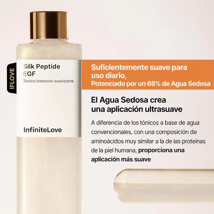 Tónico Alisante Intensivo Silk Peptide EGF Efecto Lifting Anti-Edad Ceramidas K-Beauty 300ml