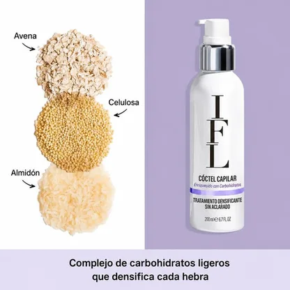 Cóctel Capilar Densificante Sin Aclarado Carbohidratos Queratina Protección Térmica 200ml