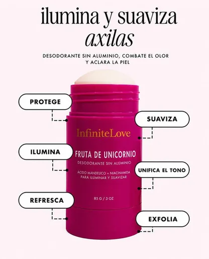 Desodorante Iluminador Sin Aluminio Ácido Mandélico + Niacinamida Aroma Frutal 85g