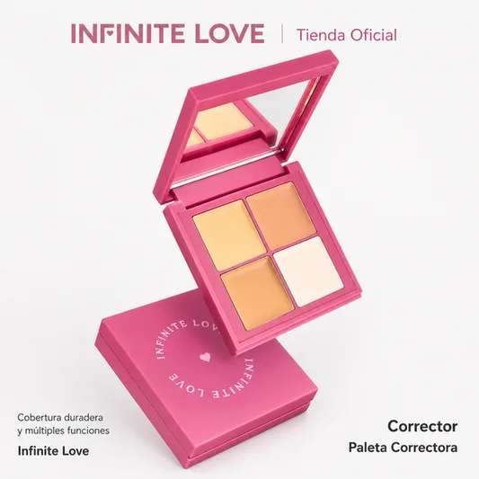Paleta Correctora de Color 4 en 1 – Oculta Ojeras, Manchas y Rojeces al Instante