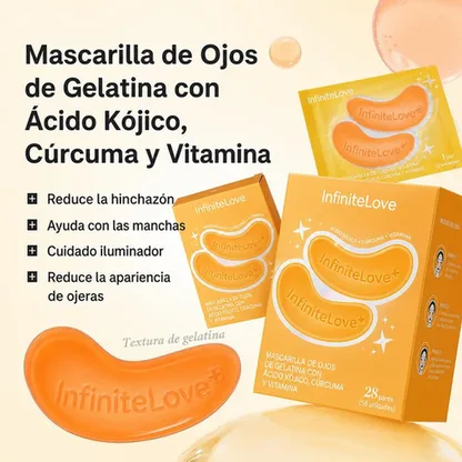 Mascarilla Ojos Vita Jelly Ácido Kójico Cúrcuma Iluminadora Anti-Ojeras Hidrogel K-Beauty 6 Pares