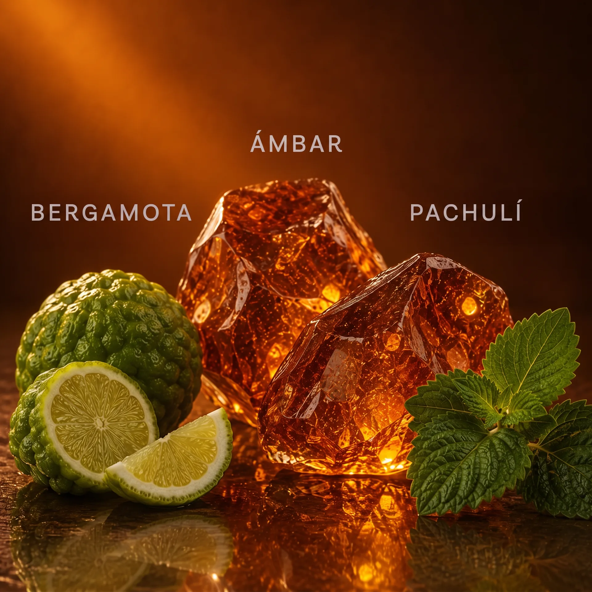 Ingredientes Bergamota Ámbar Pachulí