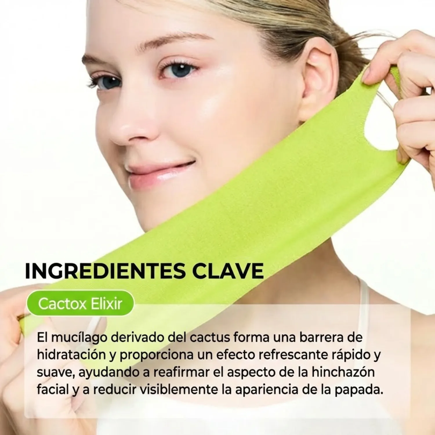 Mascarilla Facial 'V-Up' de Hidrogel Refrescante para Reducir Papada, Desinflamar y Definir el Contorno (Efecto Lifting)