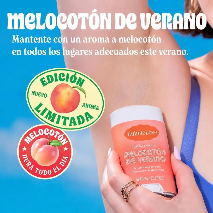 Desodorante Corporal Melocotón de Verano Ácido Mandélico 72h Sin Aluminio 75g