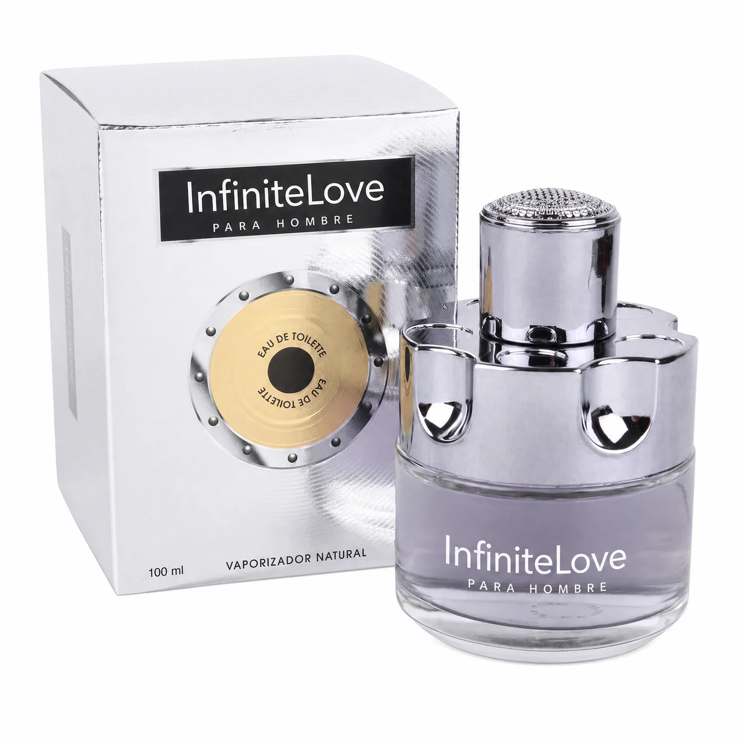 InfiniteLove Silver Homme — Eau de Toilette Masculina Cítrica, Especiada y Amaderada 100 ml