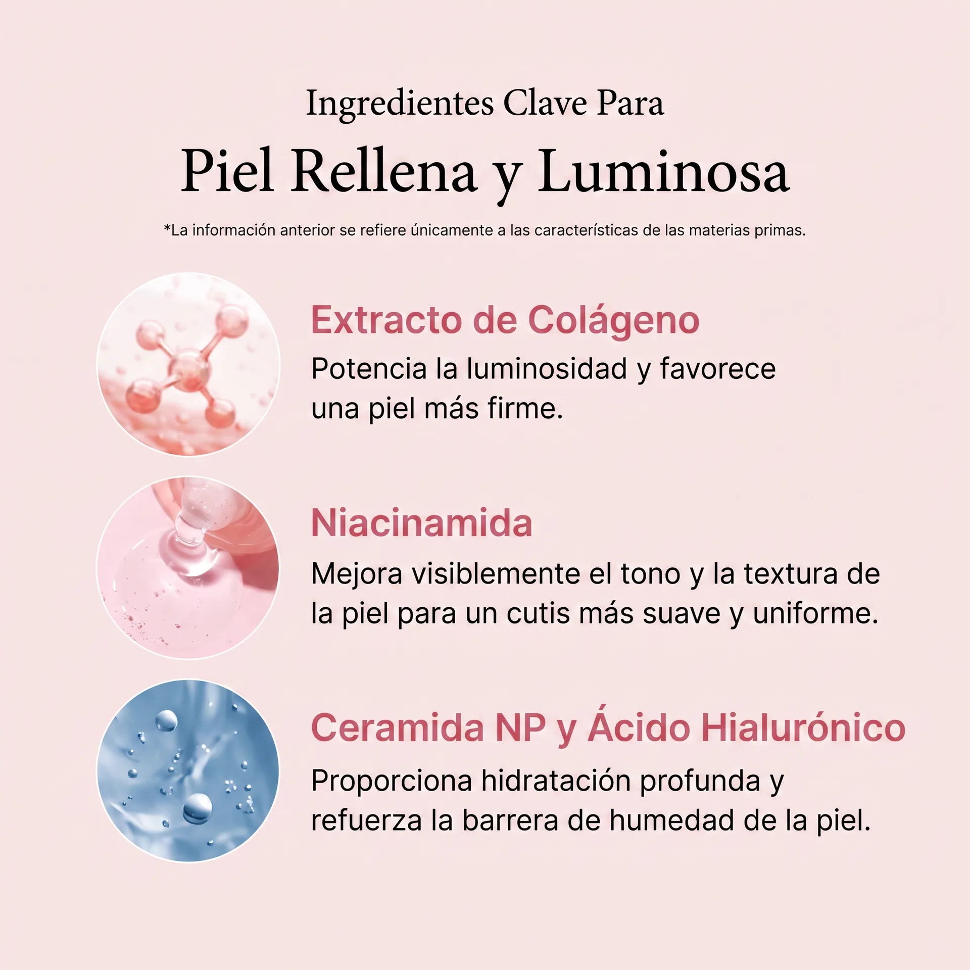 Ingredientes Clave Piel Rellena y Luminosa