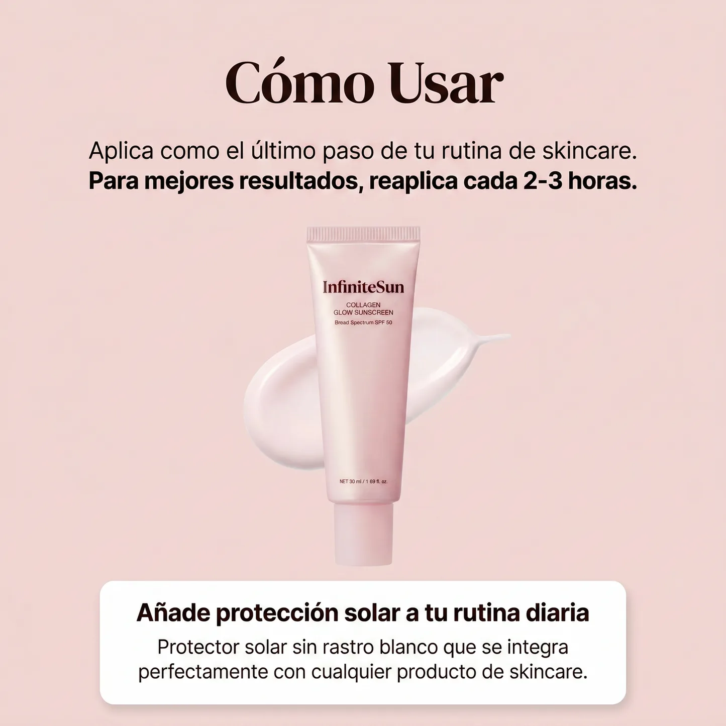 InfiniteSun - Protector Solar Facial Colágeno y Glow SPF 50