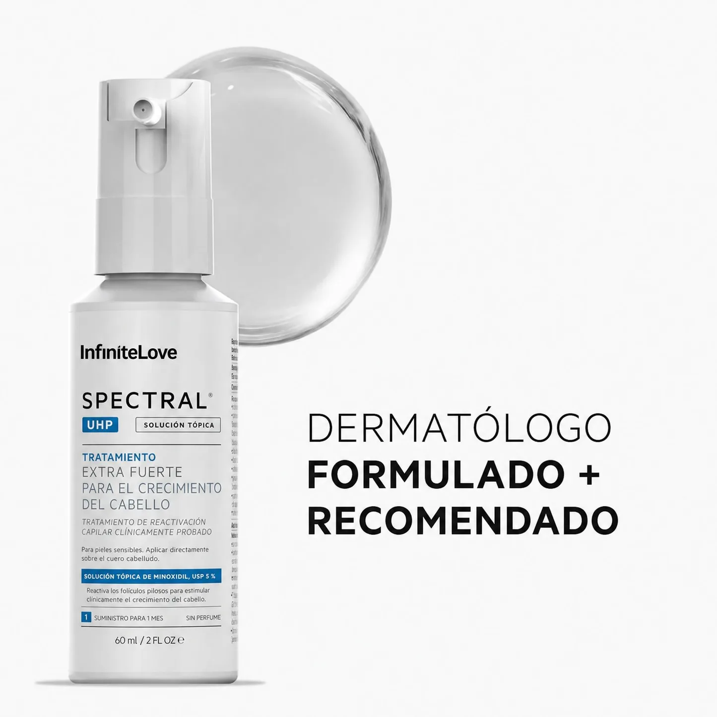 Spectral UHP Tratamiento Fuerza Extra Recrecimiento Capilar Minoxidil 5% Nanosoma Hombre 60ml