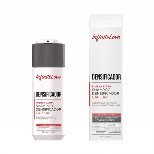 Packshot Botella y Caja Shampoo InfiniteLove