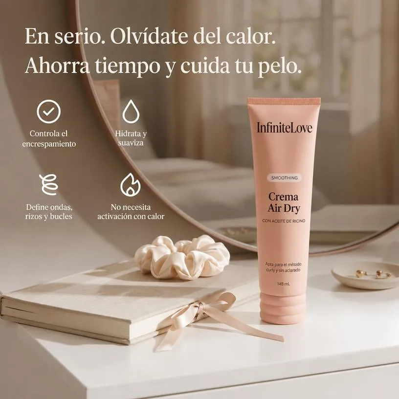 Crema Secado al Aire Alisante — Aceite de Ricino y Coco Anti-Frizz 148ml