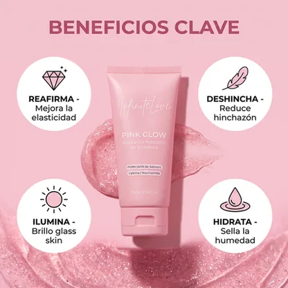 Pink Glow - Mascarilla Nocturna de Envoltura con PDRN y Cafeína 75ml