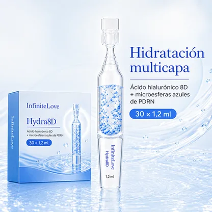 Hydra8D — Sérum Hidratante con Ácido Hialurónico 8D + PDRN, 30 Ampollas