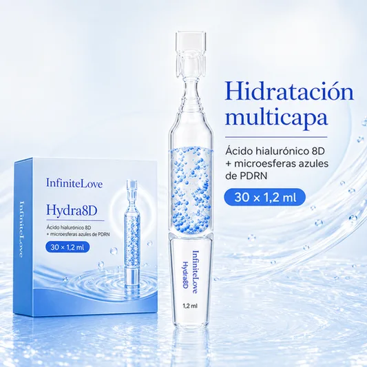 Hydra8D — Sérum Hidratante con Ácido Hialurónico 8D + PDRN, 30 Ampollas