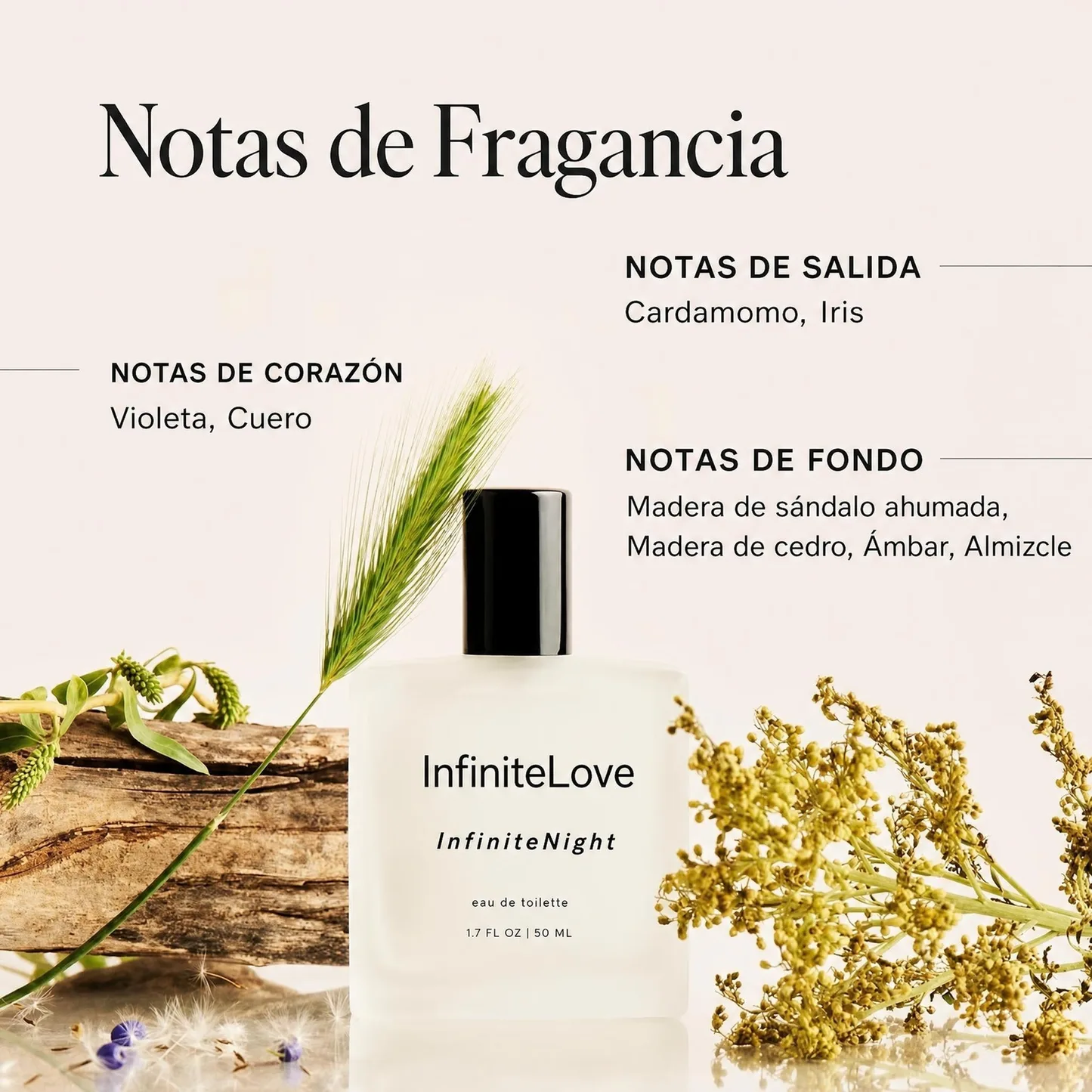 InfiniteNight — Perfume Unisex de Cardamomo, Cuero y Sándalo Ahumado 50 ml