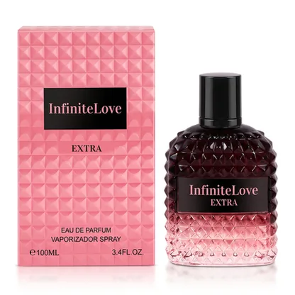 InfiniteLove Extra Eau de Parfum Frutal Floral Ambar Vainilla Grosella Ron Rosa Mujer 100ml