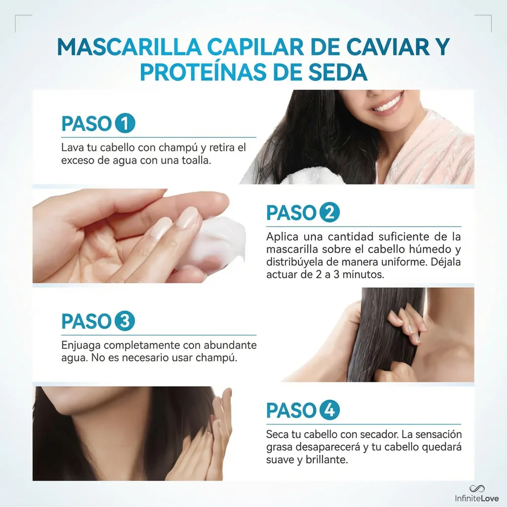 Mascarilla Capilar de Colágeno y Caviar – Reparación Intensiva y Brillo Premium