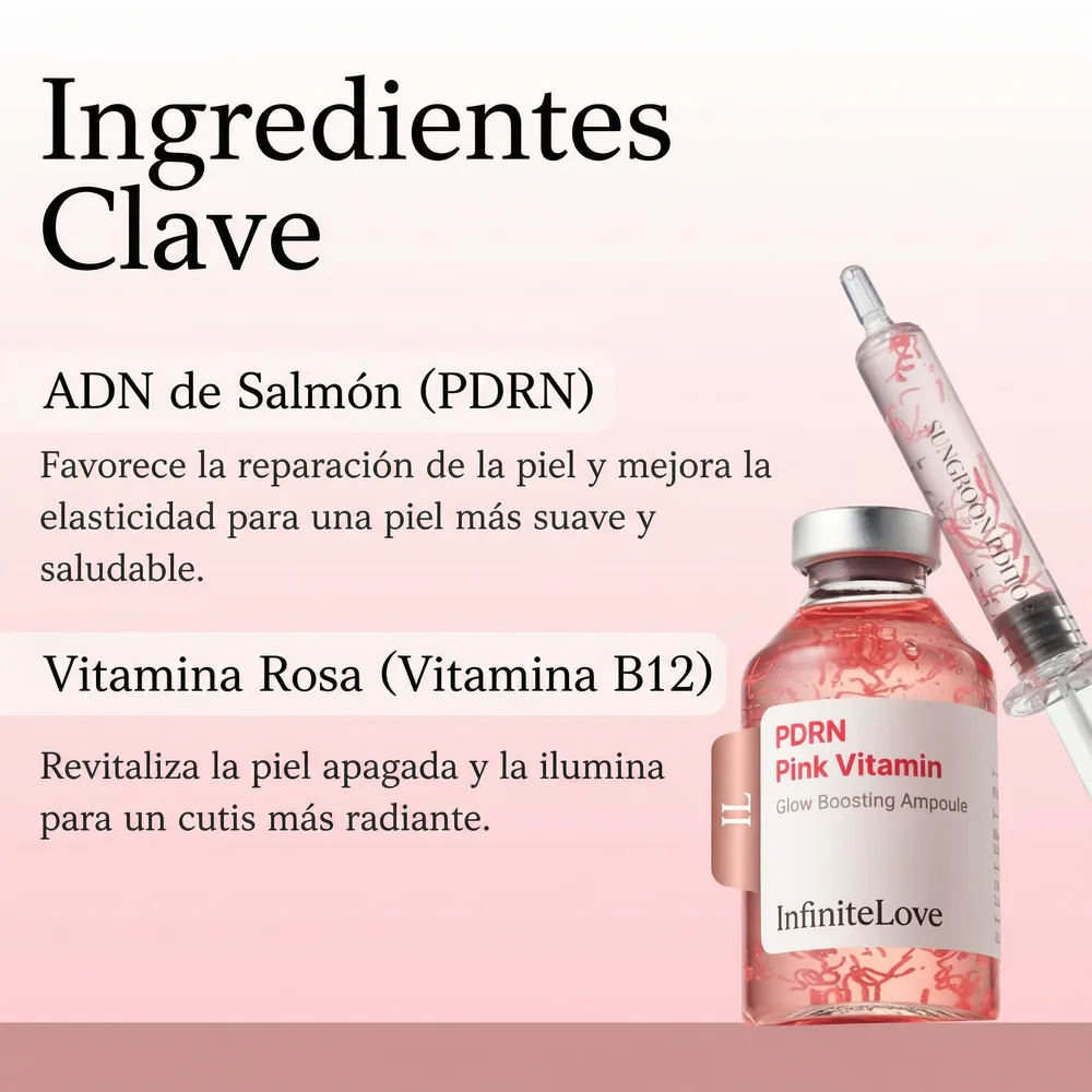 Ampolla Rejuvenecedora Pink Glow – Efecto Piel Lisa y Luminosa