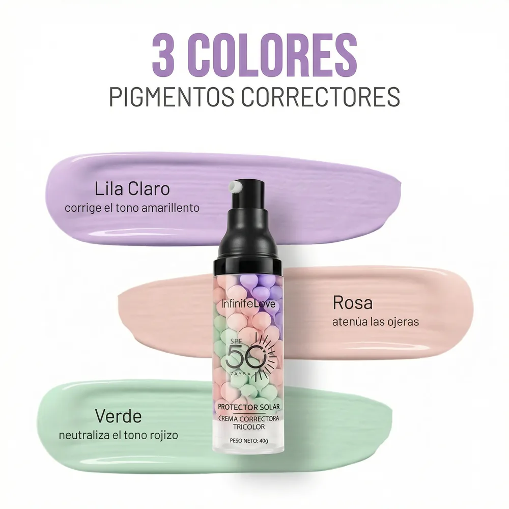 Sérum Corrector 3 en 1 SPF 50 – Unifica, Ilumina y Protege