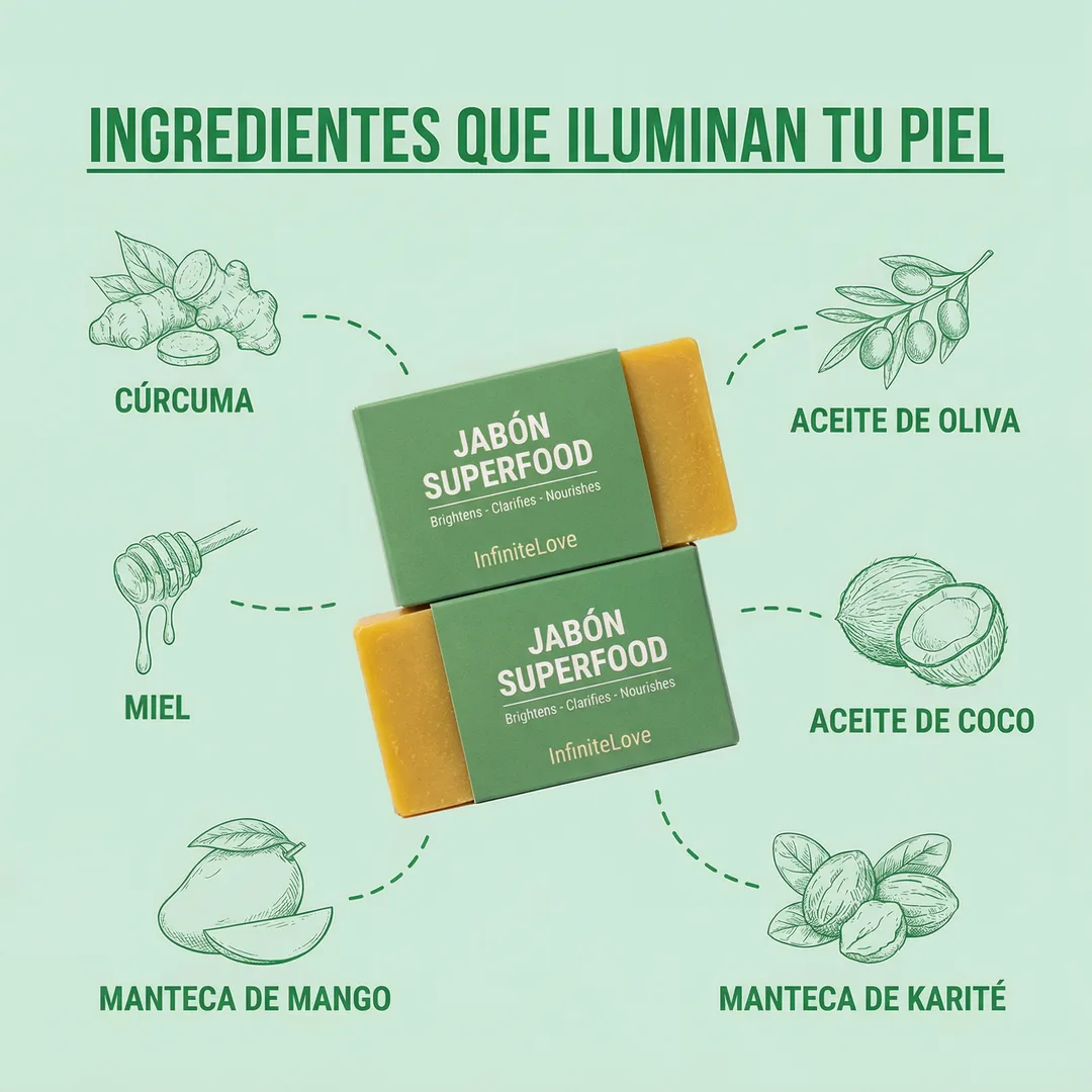 Jabón Antimanchas con Ácido Kójico y Cúrcuma – Aclara, Ilumina y Unifica la Piel