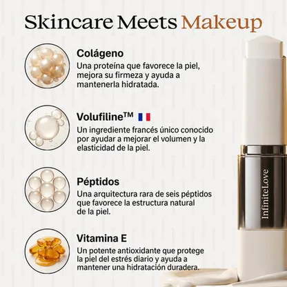 Base de Maquillaje Adaptable Stick con Brocha Colágeno Péptidos Volufiline SPF