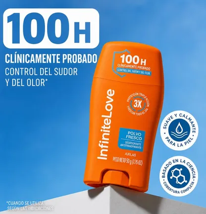 Desodorante Antitranspirante en Barra — Triple Acción 100 H 50 g