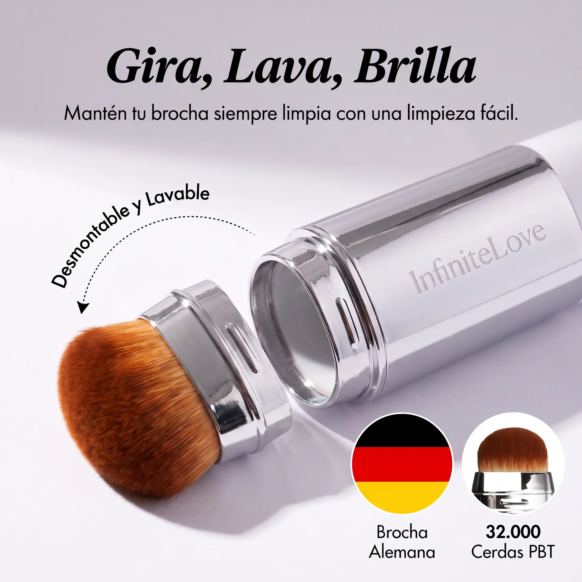 Brocha alemana desmontable y lavable