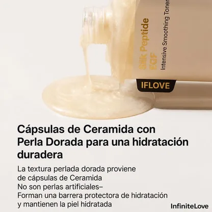 Tónico Alisante Intensivo Silk Peptide EGF Efecto Lifting Anti-Edad Ceramidas K-Beauty 300ml