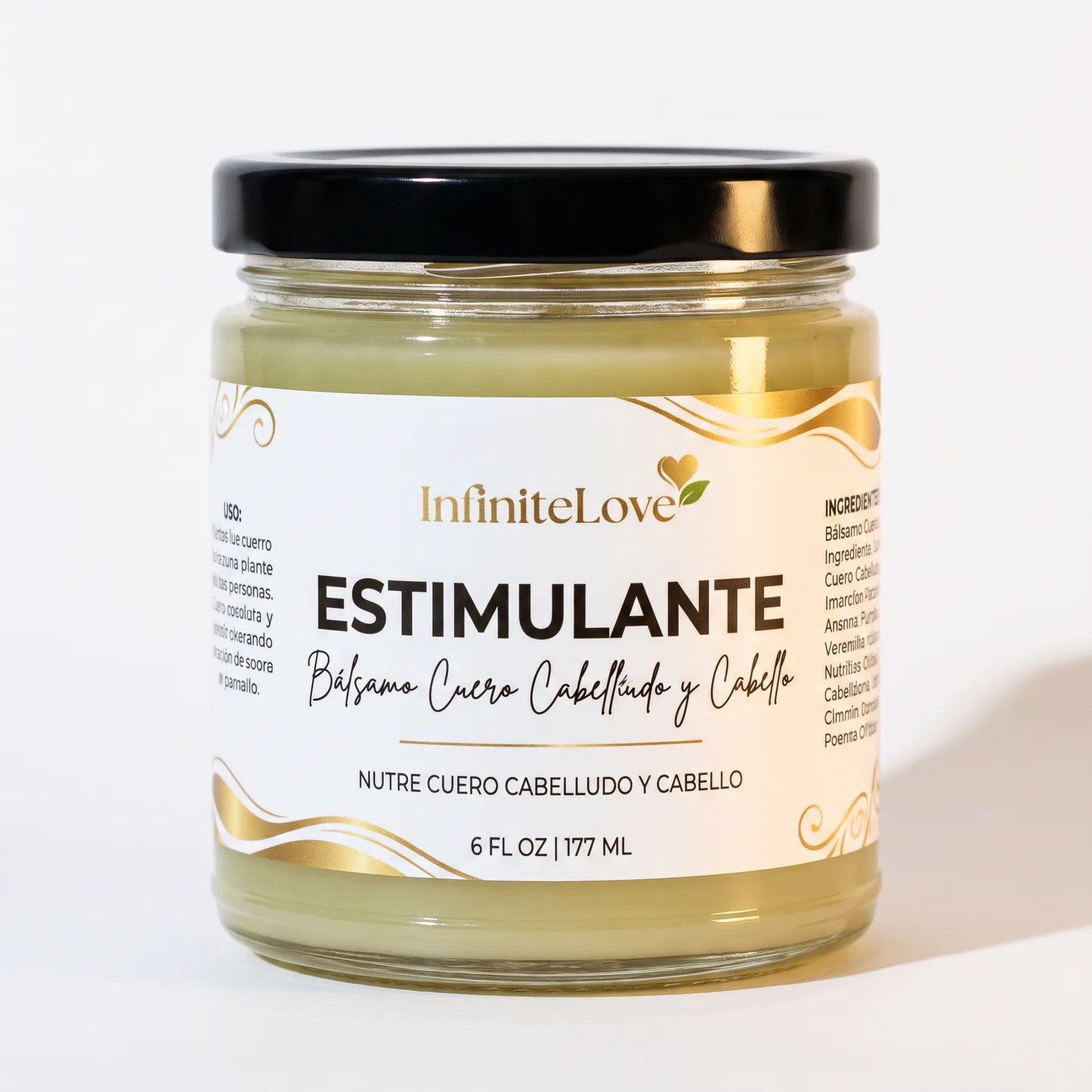 Balsamo Estimulante Cuero Cabelludo y Cabello Manteca Karite Mango Romero Menta 100% Natural 177ml