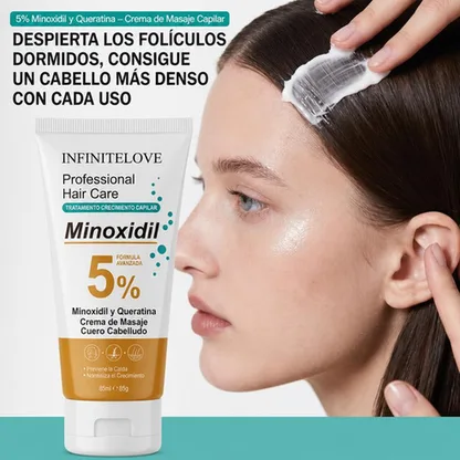 Crema Capilar Minoxidil 5% Queratina Tratamiento Anticaída Masaje Cuero Cabelludo 85ml