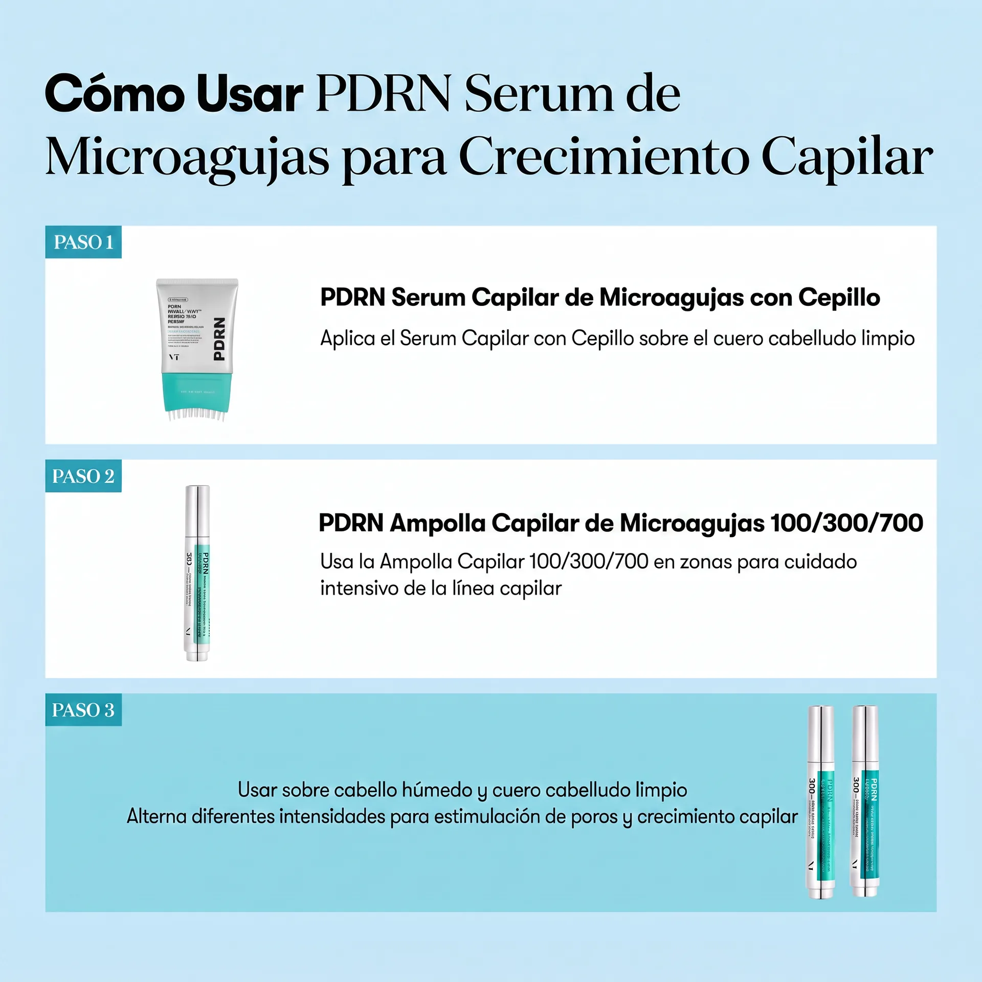 Cómo Usar PDRN Serum de Microagujas para Crecimiento Capilar