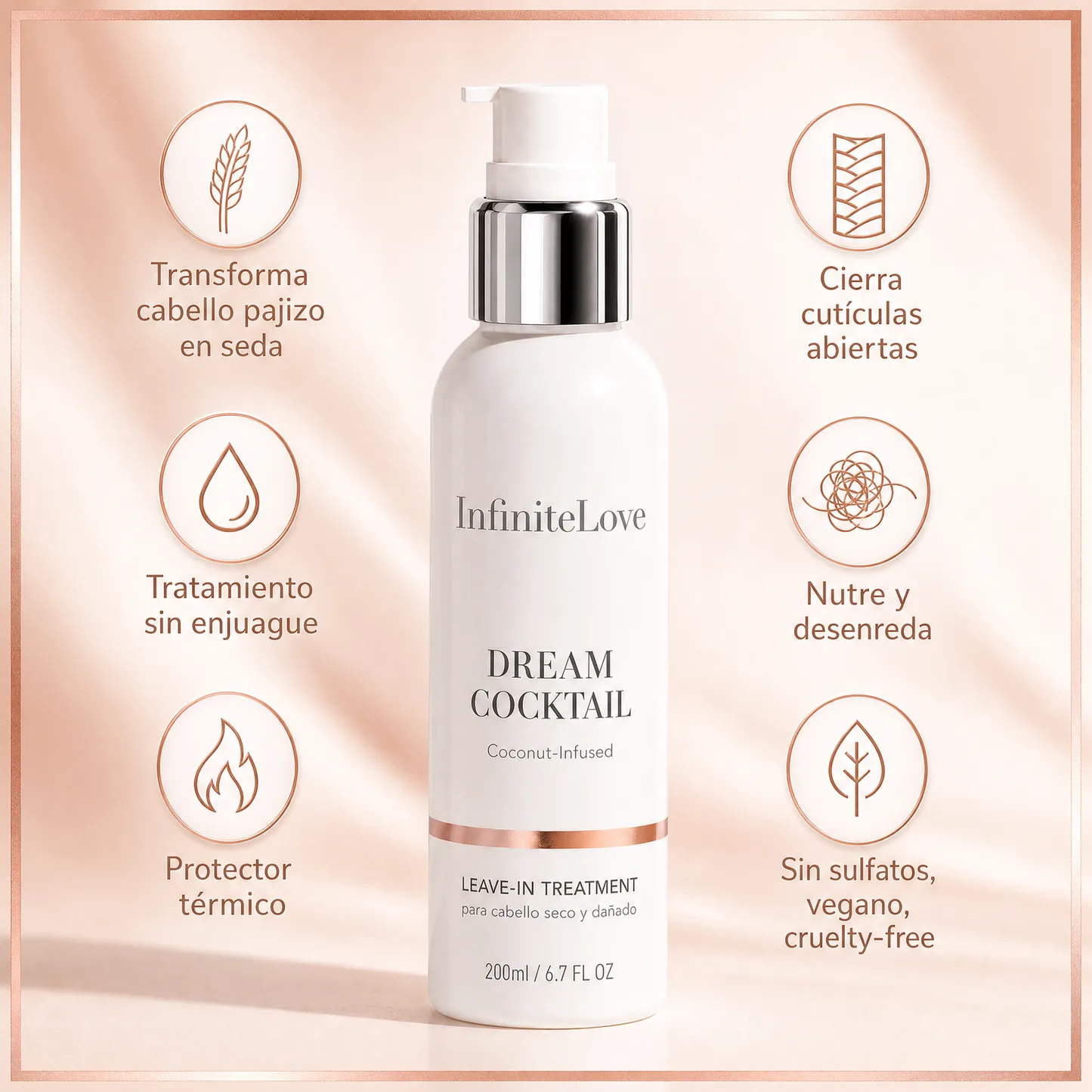 InfiniteLove Dream Cocktail - Tratamiento Capilar con Aceite de Coco Sin Enjuague