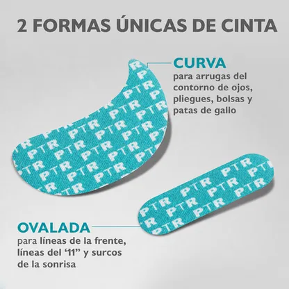 Formas curva y ovalada de las cintas faciales