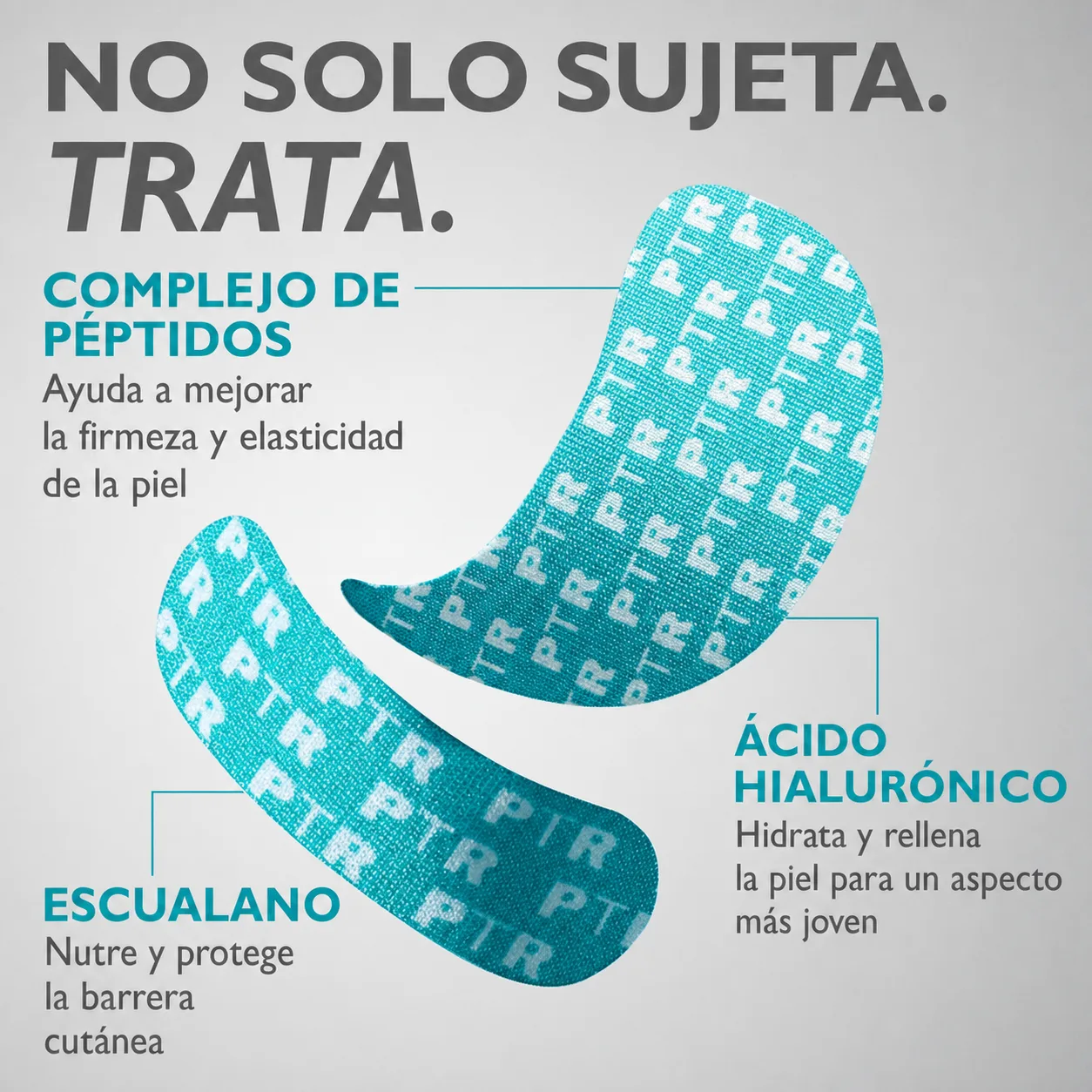 Cintas faciales con respaldo en gel e ingredientes cosméticos destacados