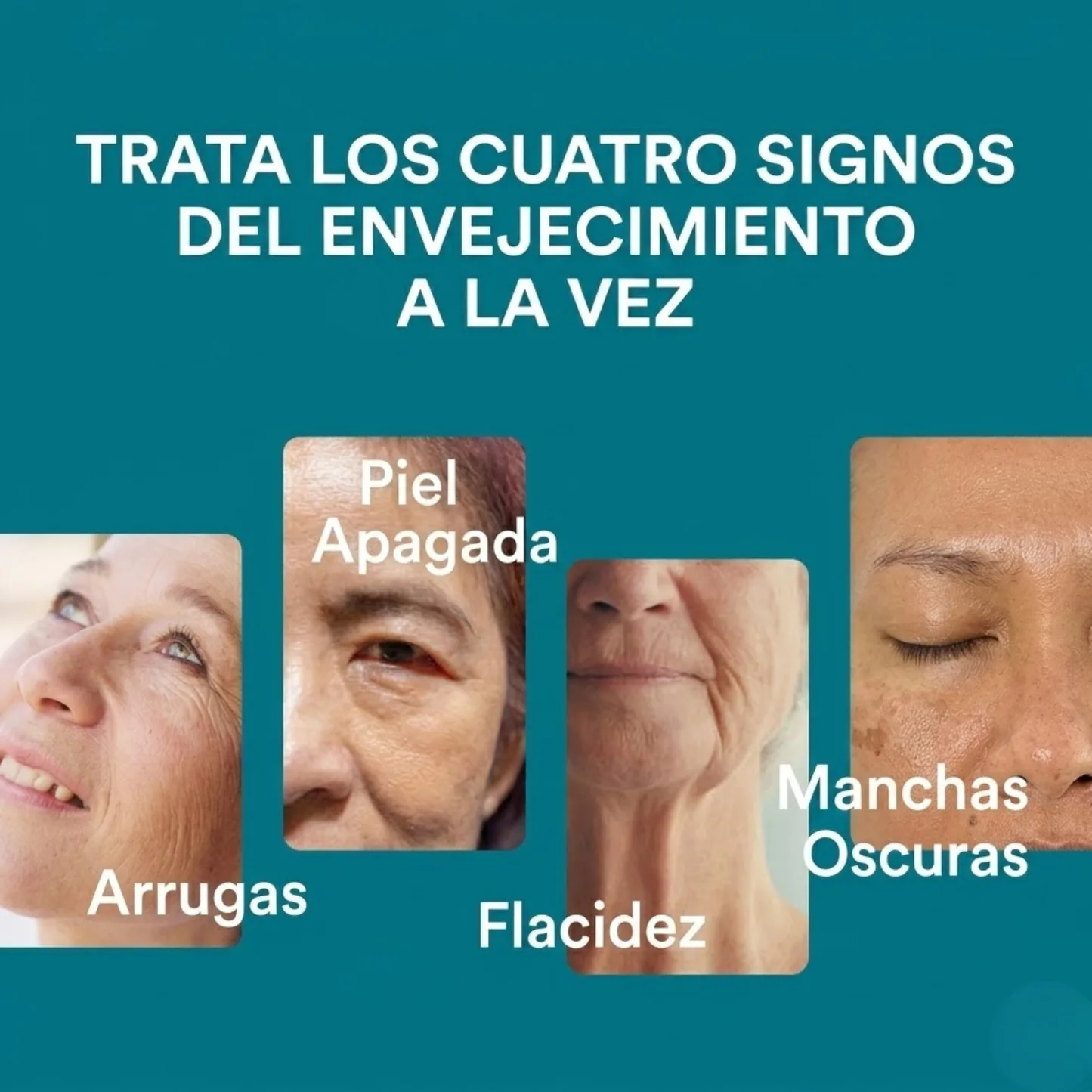 Suero Facial 4 en 1 con Vitamina C y Péptidos para Arrugas, Flacidez y Manchas