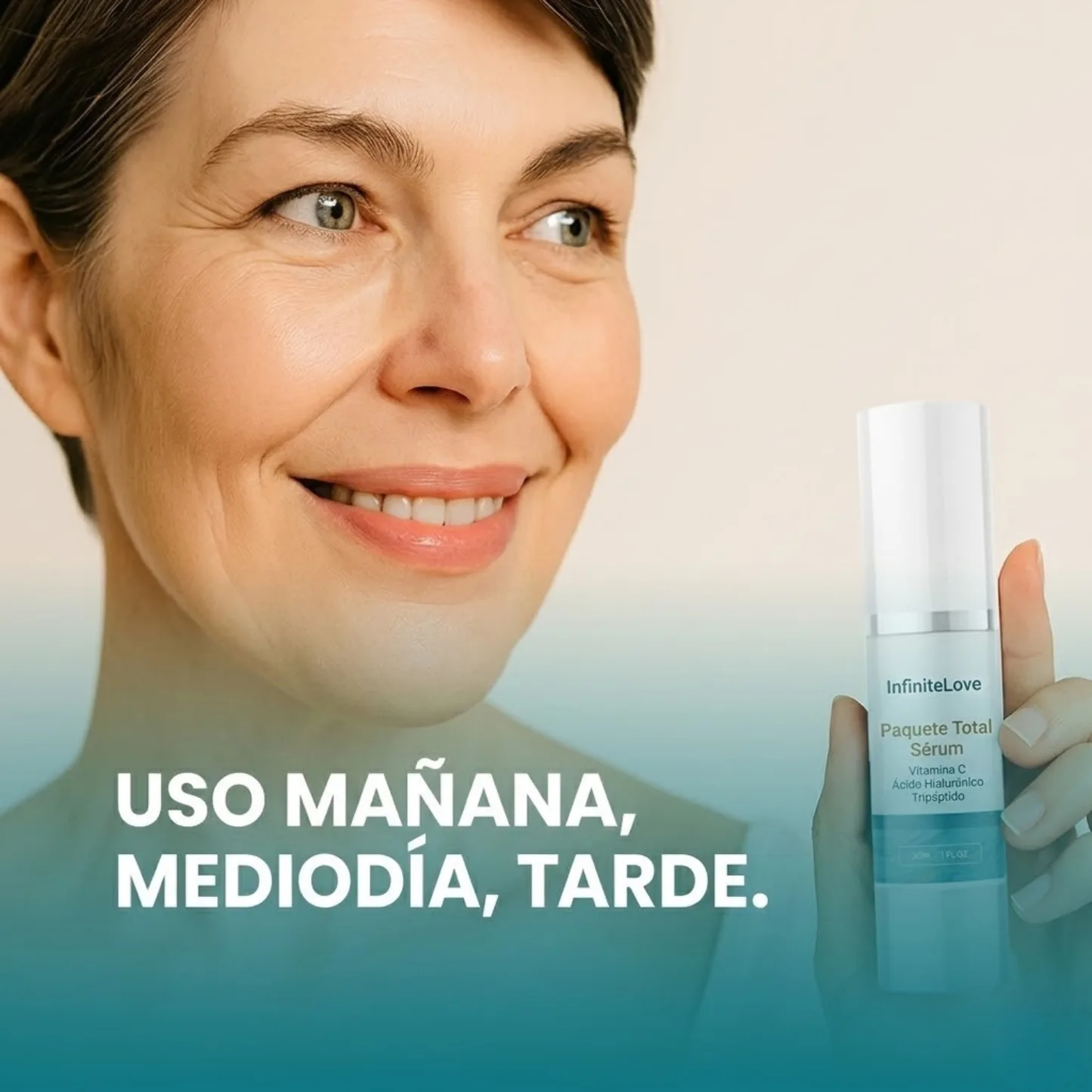 Suero Facial 4 en 1 con Vitamina C y Péptidos para Arrugas, Flacidez y Manchas
