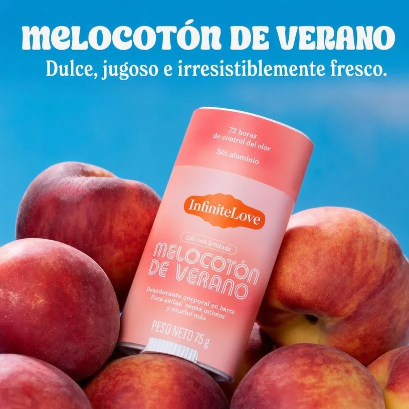 Desodorante Corporal Melocotón de Verano Ácido Mandélico 72h Sin Aluminio 75g