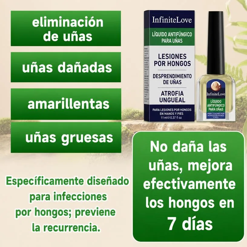 Líquido Antifúngico Uñas Tolnaftato 1% Tratamiento Hongos Manos y Pies 11ml