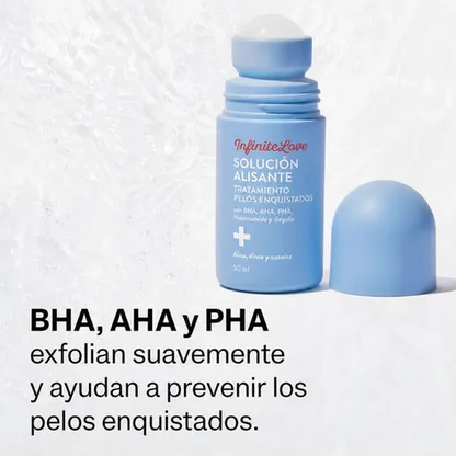 Solución Alisante Tratamiento Pelos Enquistados BHA AHA Niacinamida Roll-On 50ml