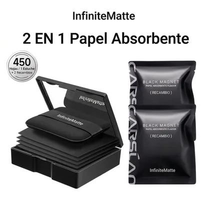 InfiniteMatte - Papeles Absorbentes de Grasa 2 en 1