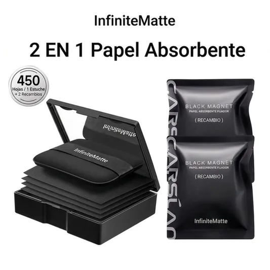 InfiniteMatte - Papeles Absorbentes de Grasa 2 en 1